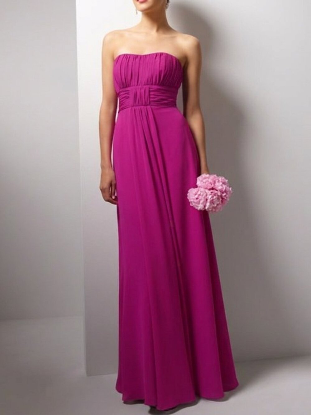 Alfred Angelo "Violet" Chiffon Strapless Bridesmaid /Formal Gown NEW Sz. 12